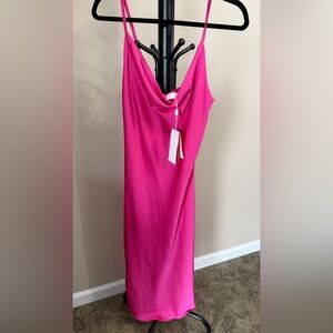 Q2 Hot Pink Slip Dress